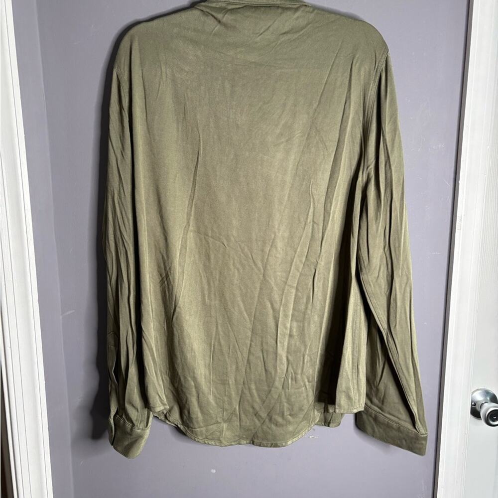 Ash & Ember Olive Green Long Sleeve Button Front Top With Pockets XL - Picture 6 of 8